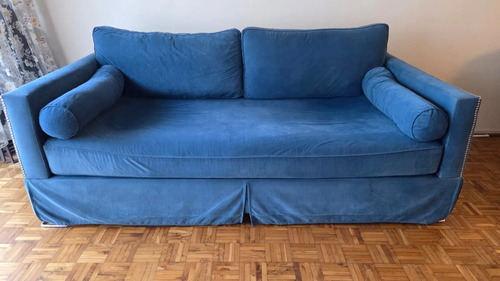 Sillón 3 Cuerpos De Pana Azul (se Vende Desarmado)