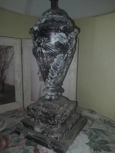 Velador De Mesa Marmol Marmolado Blanco