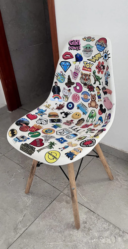 Silla Eames - Blanca Custom Liso Madera Blanco