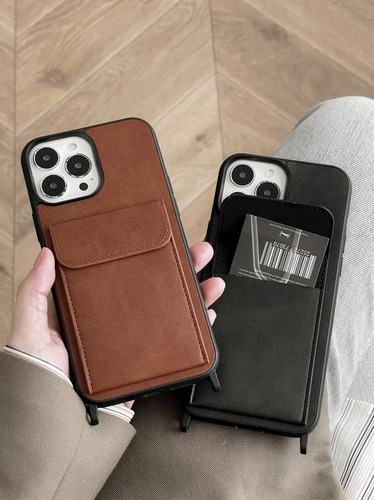 Funda Eco Cuero iPhone 14 Pro Marrón Leather Strap