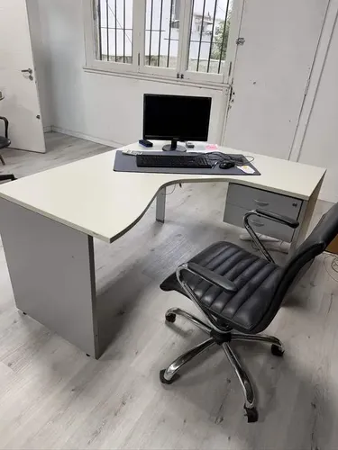 Escritorio De Oficina Blanco En L 1.50x1.50 Melamina