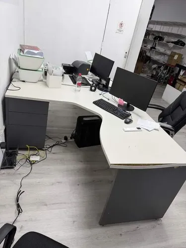 Escritorio De Oficina Blanco En L 1.50x1.50 Melamina