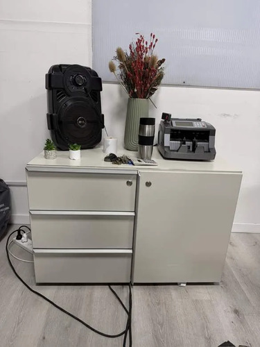 Cajonera Rodante De Oficina Melamina Blanca 3 Cajones