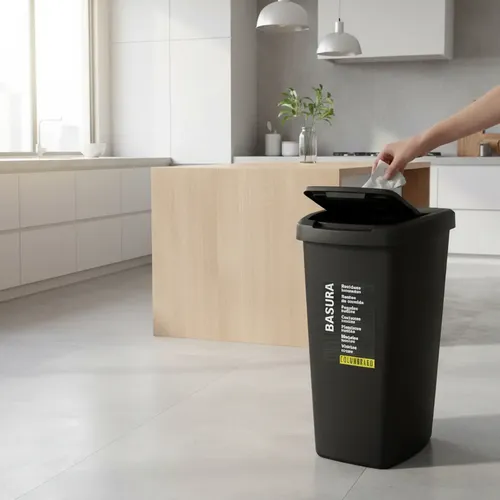 Recipiente De Residuos Doble Swing X 50 Litros Eco Línea Color Aro Negro