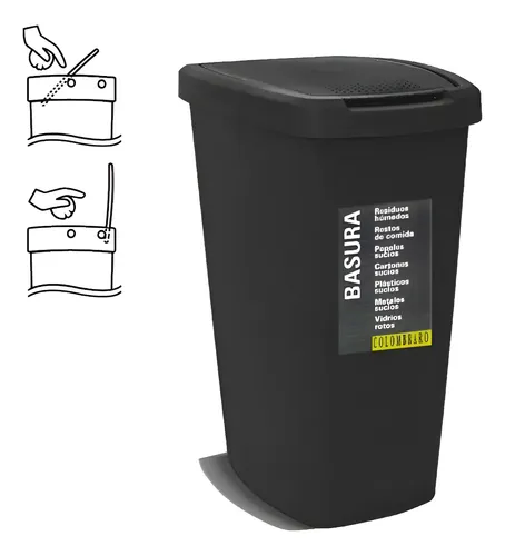 Recipiente De Residuos Doble Swing X 50 Litros Eco Línea Color Aro Negro