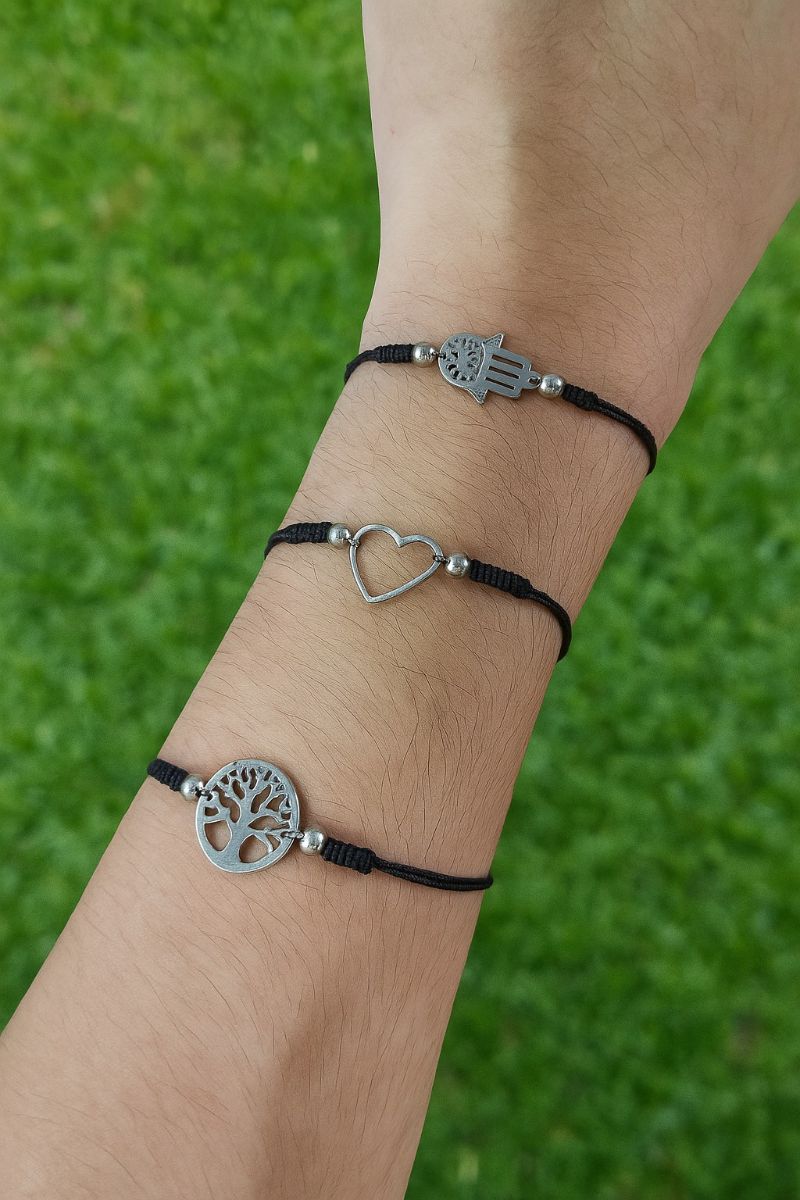 Pulsera trenzada de acero inoxidable,unisex y ajustable