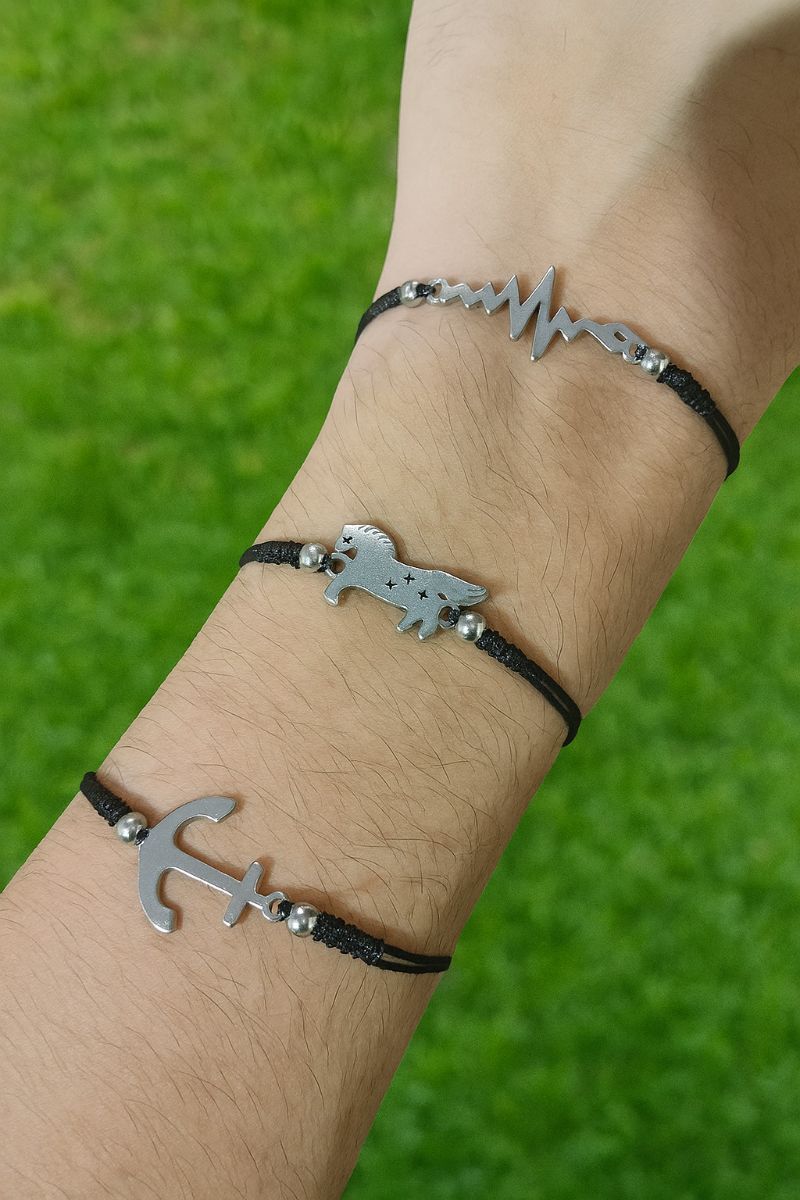 Pulsera trenzada de acero inoxidable,unisex y ajustable