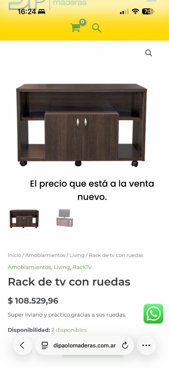  Rack de TV con rueditas – Como nuevo