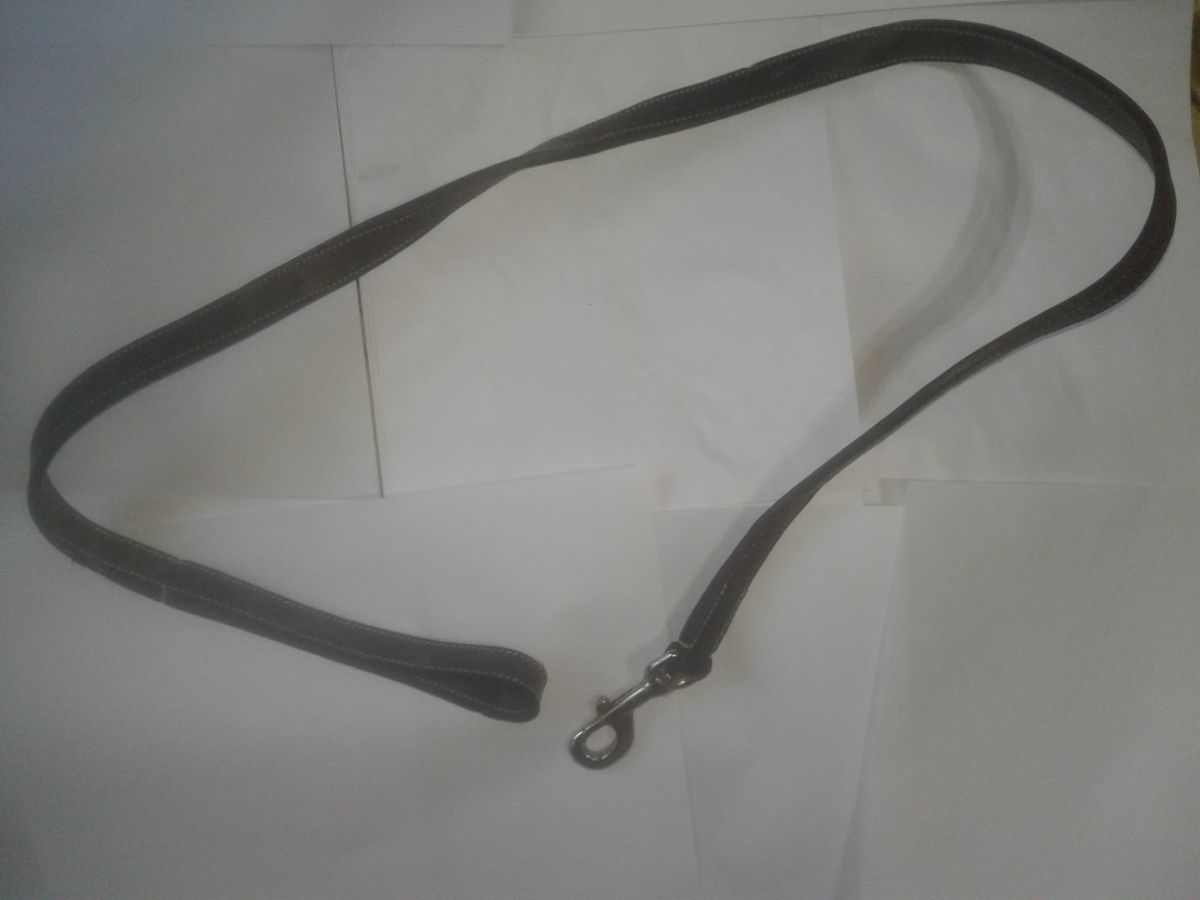 Collar con Correa cuero marron para mascotas  