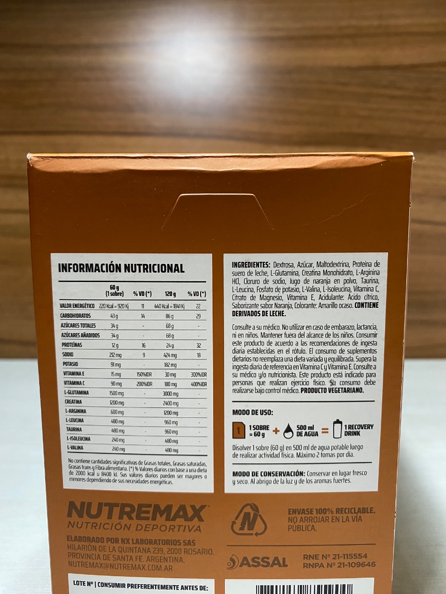 RECOVERY DRINK - 60g - NUTREMAX