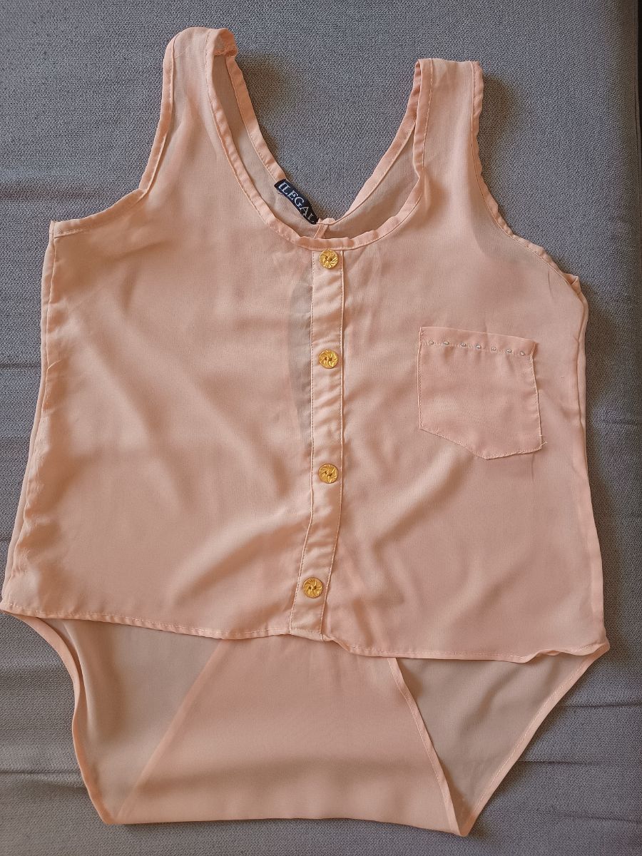 Blusa de chifón color salmón claro - ILEGAL