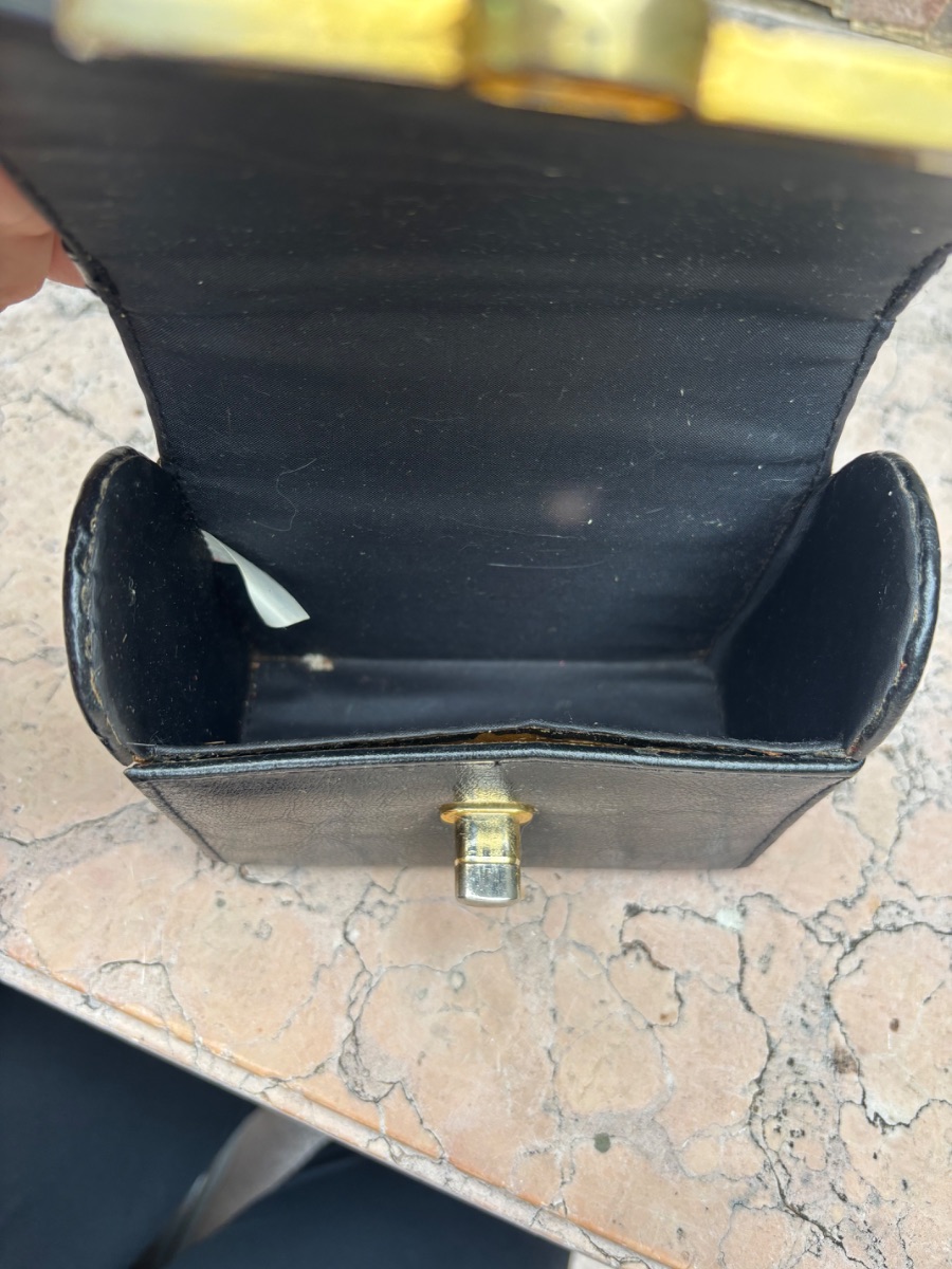 Bolso vintage cuero negro