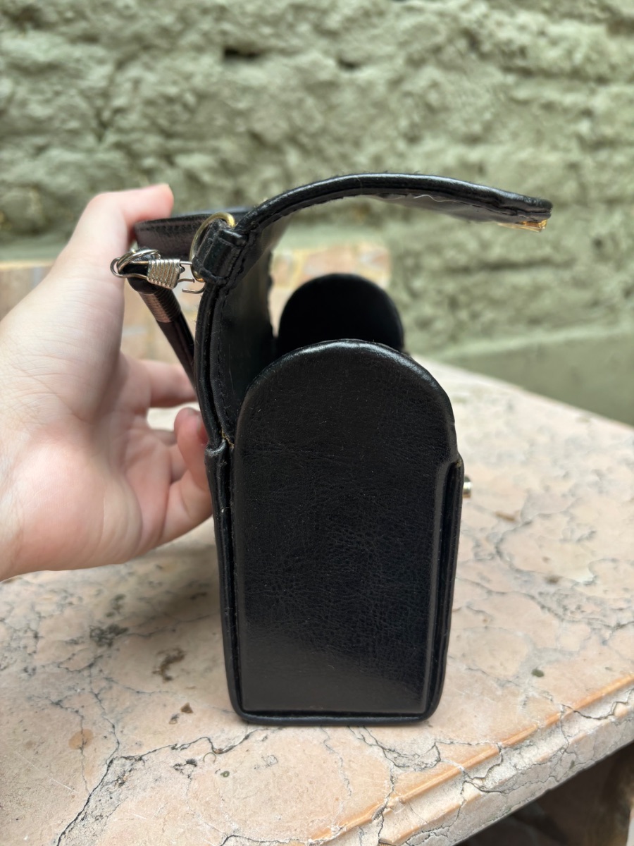 Bolso vintage cuero negro