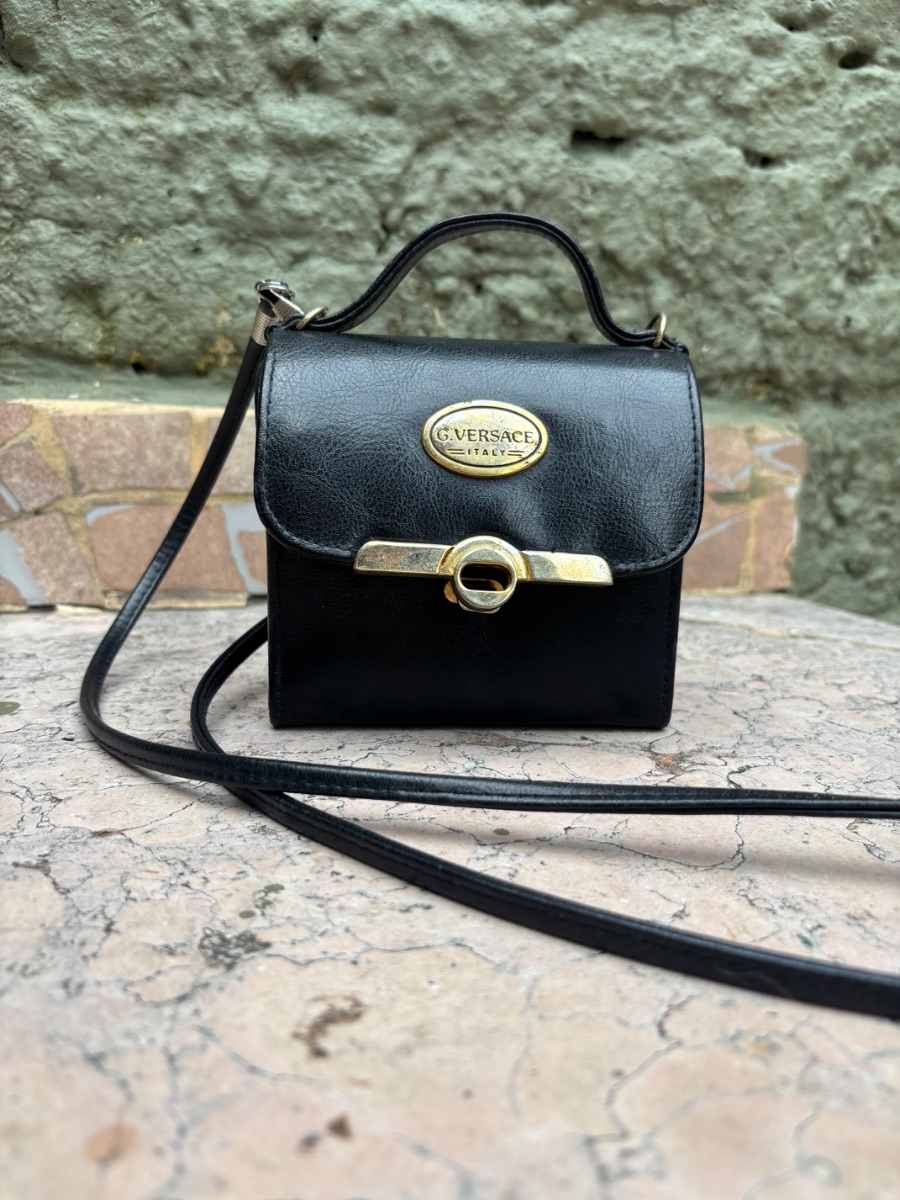 Bolso vintage cuero negro