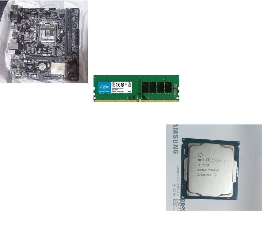 Combo i3 7100 + Mother + RAM – PC económica