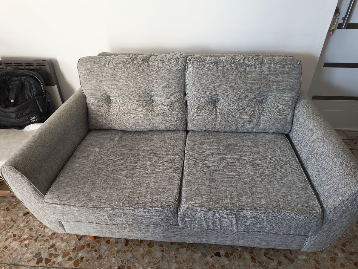 Sillón de dos cuerpos, material chenille, escandinavo 
