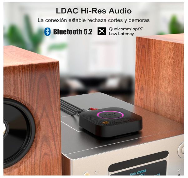 1Mii B06S+ Transmisor/Receptor L-DAC de audio inalámbrico por Bluetooth o USB