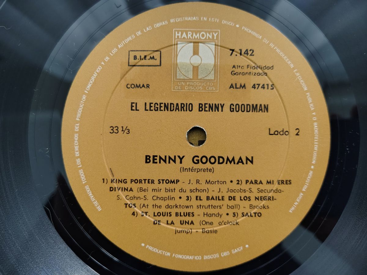 El Legendario Benny Goodman - Vinilo Lp