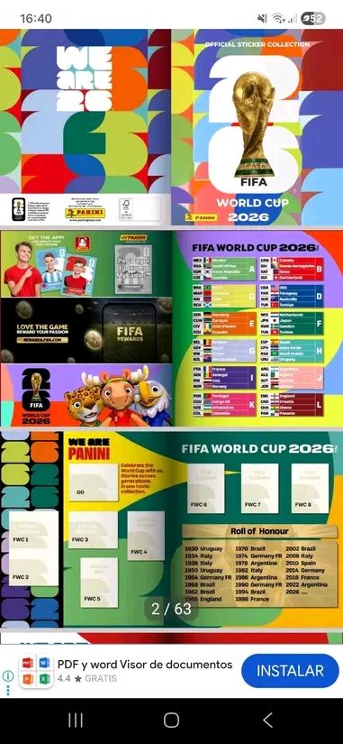 Album del mundial 2026 con figuritas actualizadas