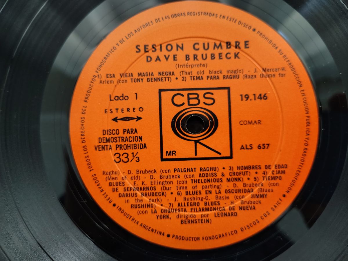 Dave Brubeck - Sesion Cumbre - Vinilo Lp