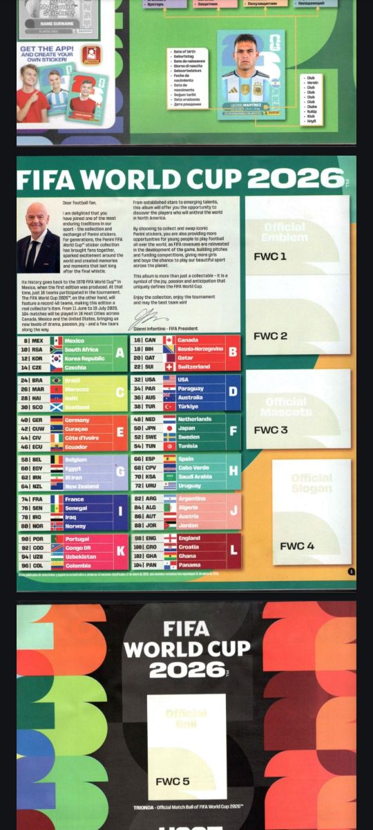 Álbum oficial del mundial 26 panini  /formato pdf