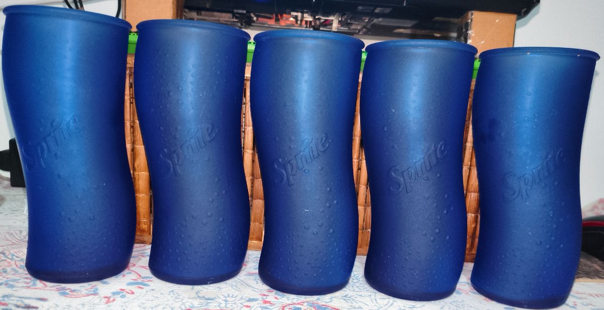 Vasos Azul Cobalto Marca Sprite Originales.