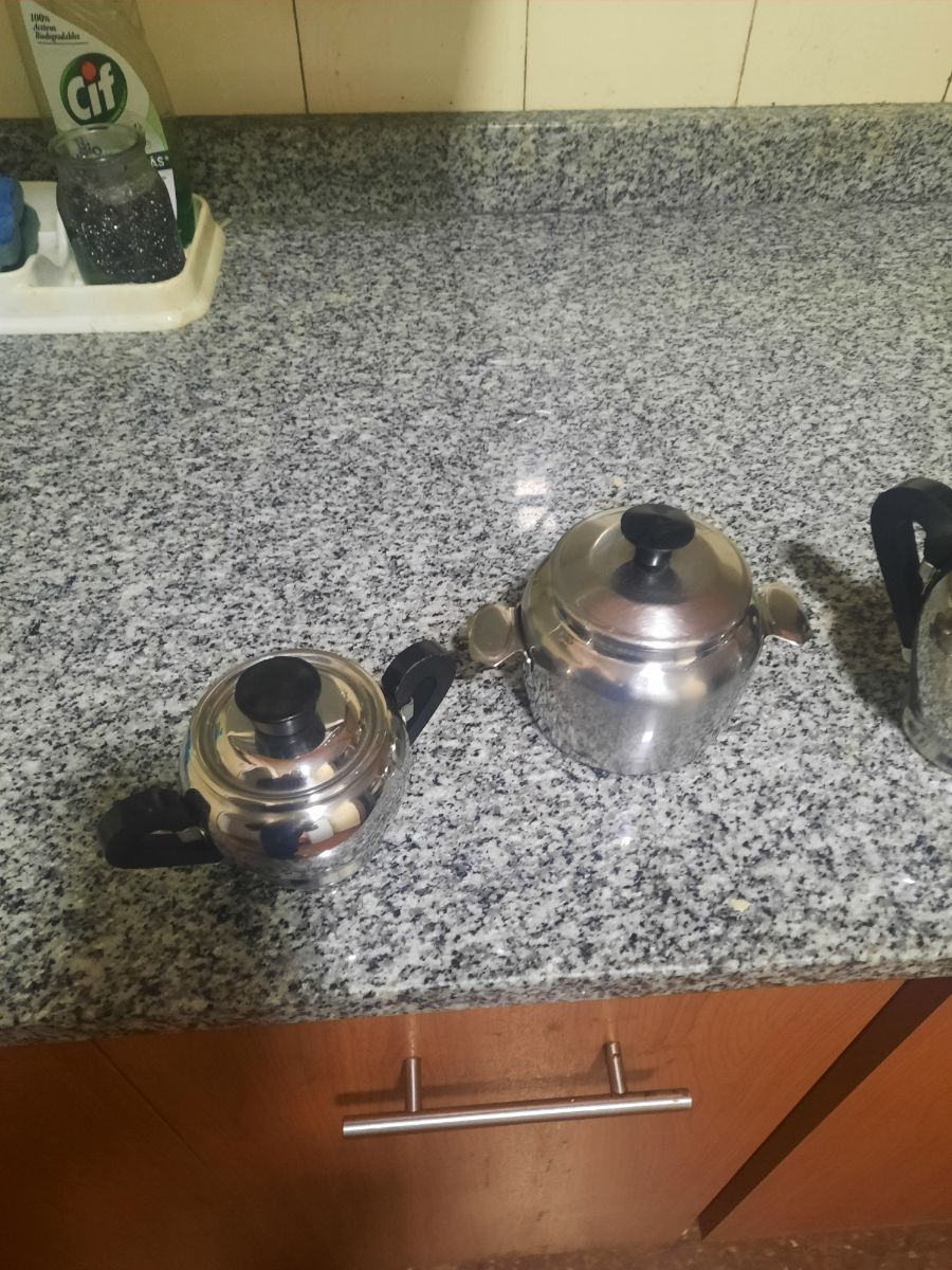 JUEGO DE ACERO INOXIDABLE DE CAFE TETERA ETC