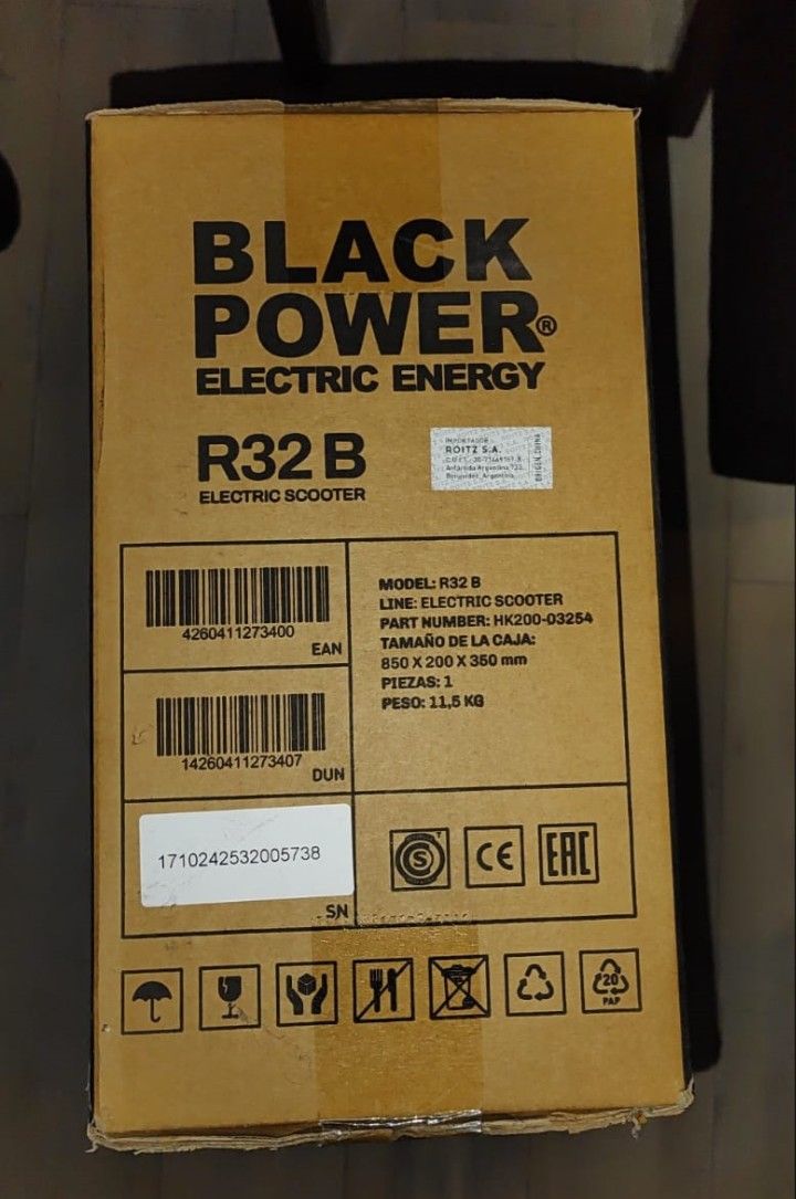Monopatin electrico Black Power r32b