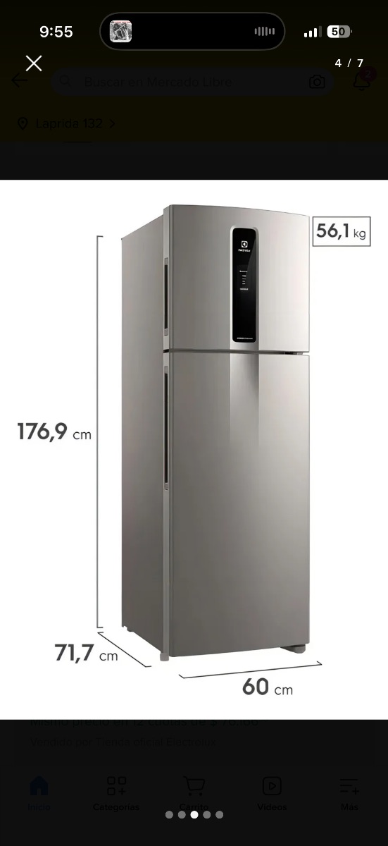 Heladera electrolux 408lt