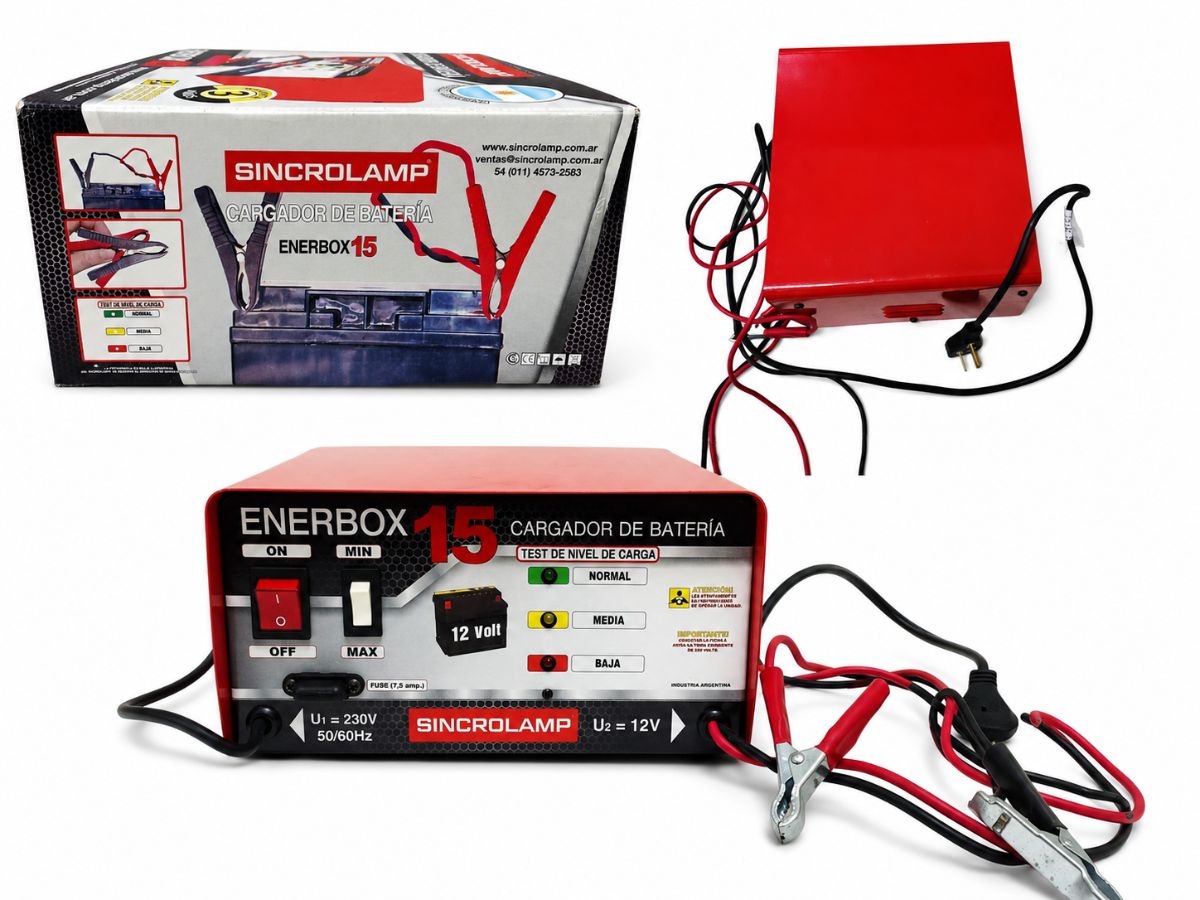 Cargador De Batería Sincrolamp Enerbox 15 12v Con Tester De Carga Usado