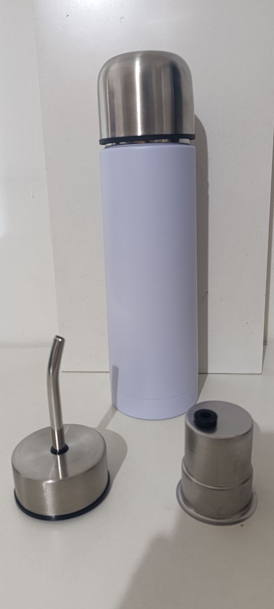 Termo mate autosevante de 750 ml de acero inoxidable capacidad nuevo sin uso en caja