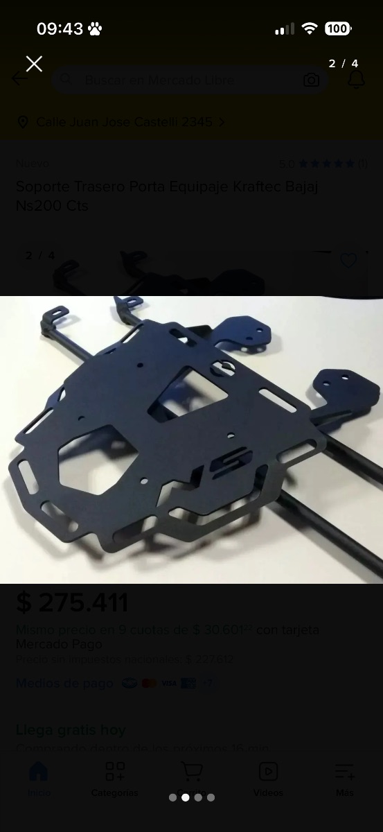 Porta equipaje más baúl NS200