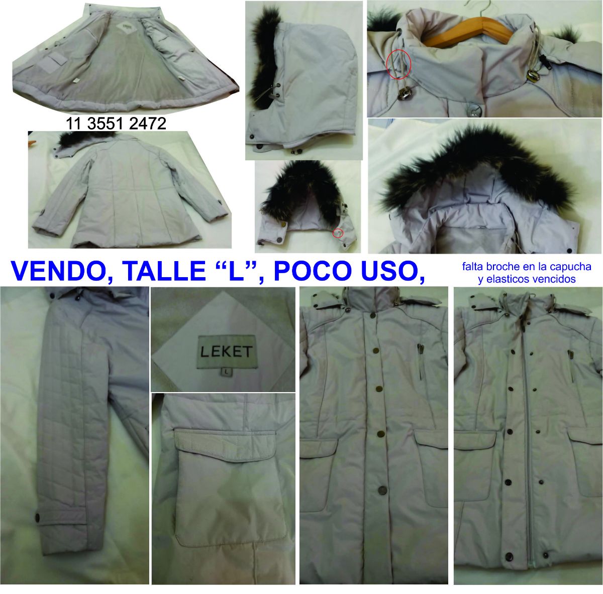 SACON LEKET , TALLE L, POCO USO