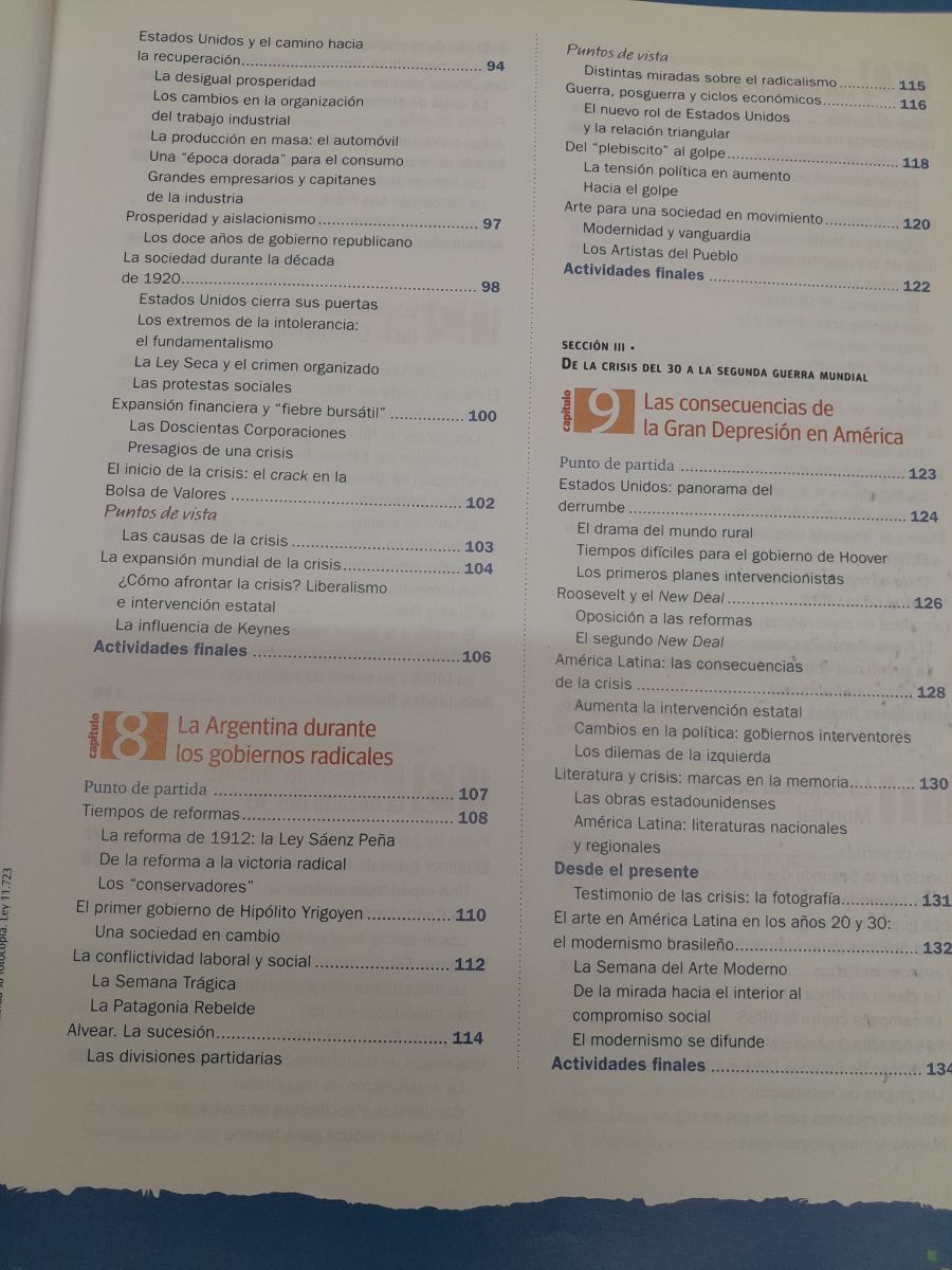 Libro educativo "Historia. El mundo en guerra y la Argentina. Primera mitad del siglo XX"