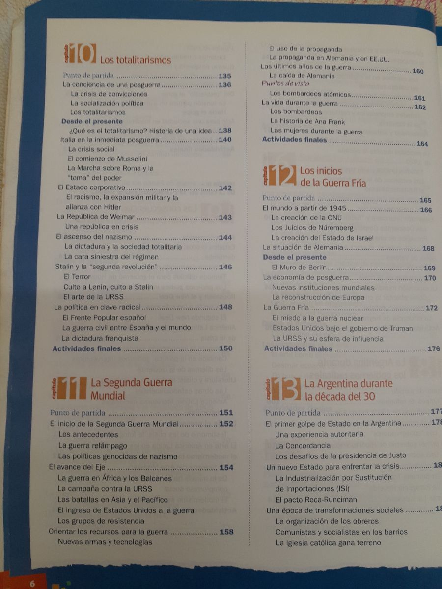 Libro educativo "Historia. El mundo en guerra y la Argentina. Primera mitad del siglo XX"